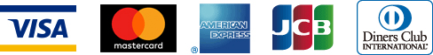 VISA・Mastercard・American Express・JCB・Diners